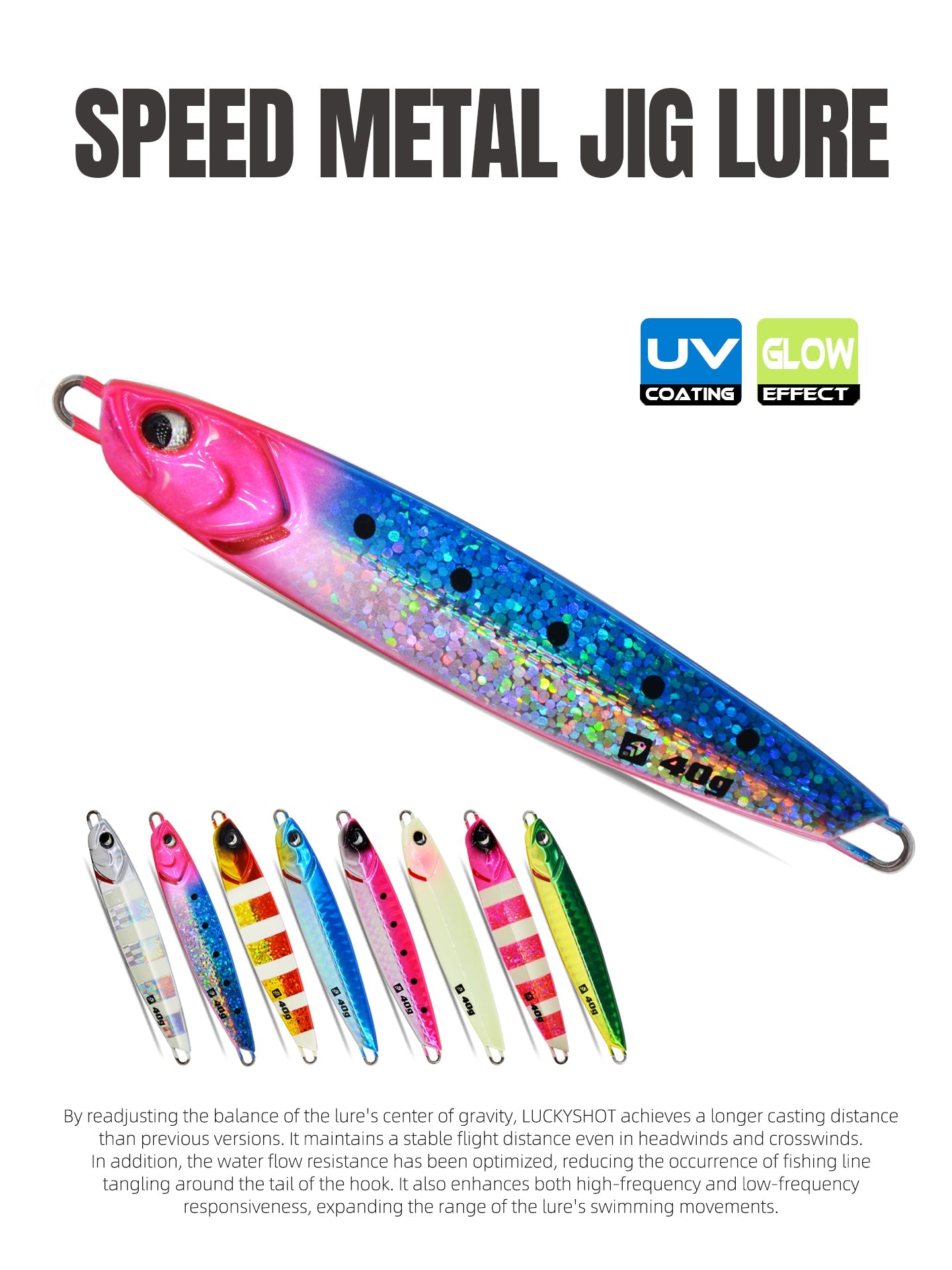 LS123 Speed Metal Jig — colour variants front view