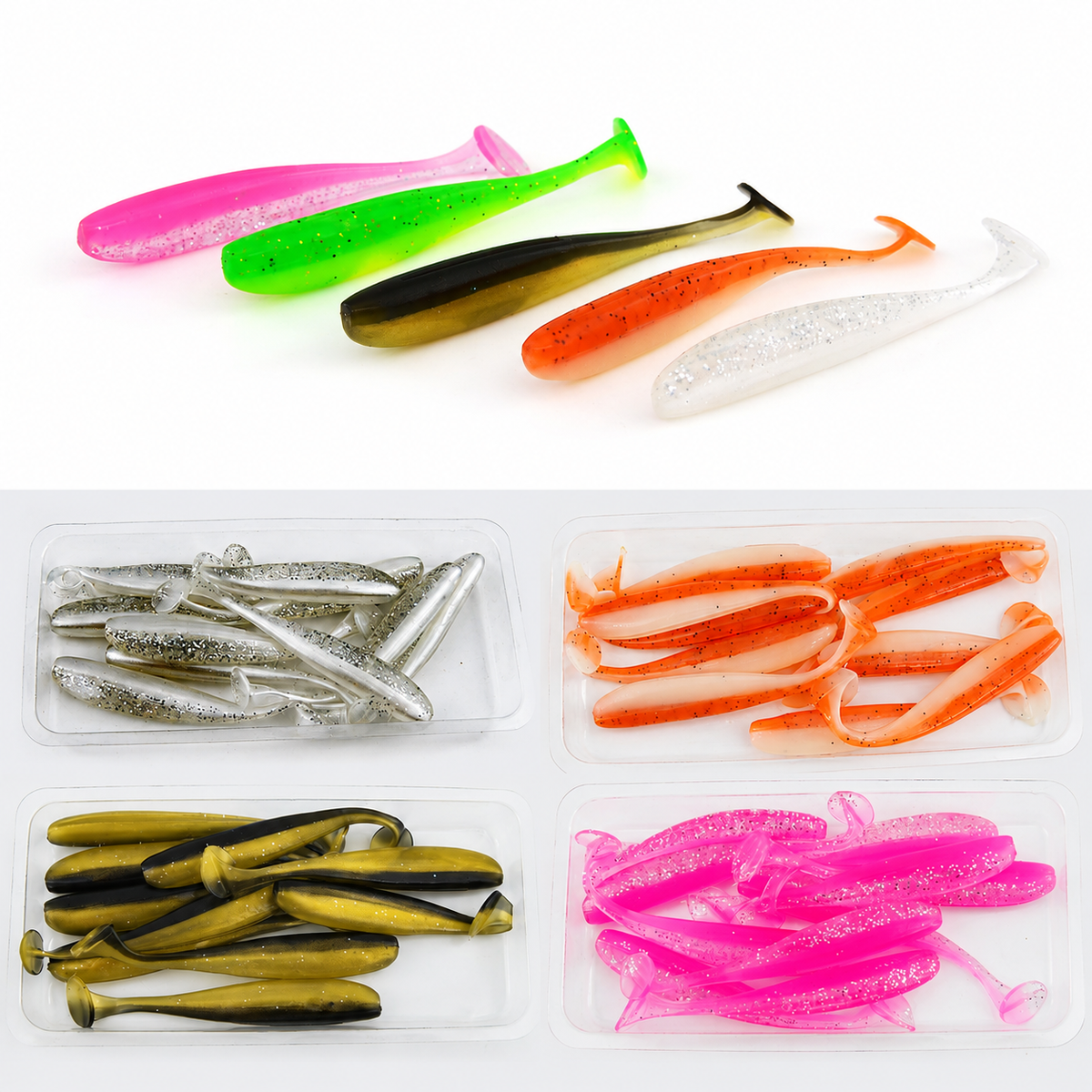 SB05 Shrimp Scent Paddle Tail Soft Plastic