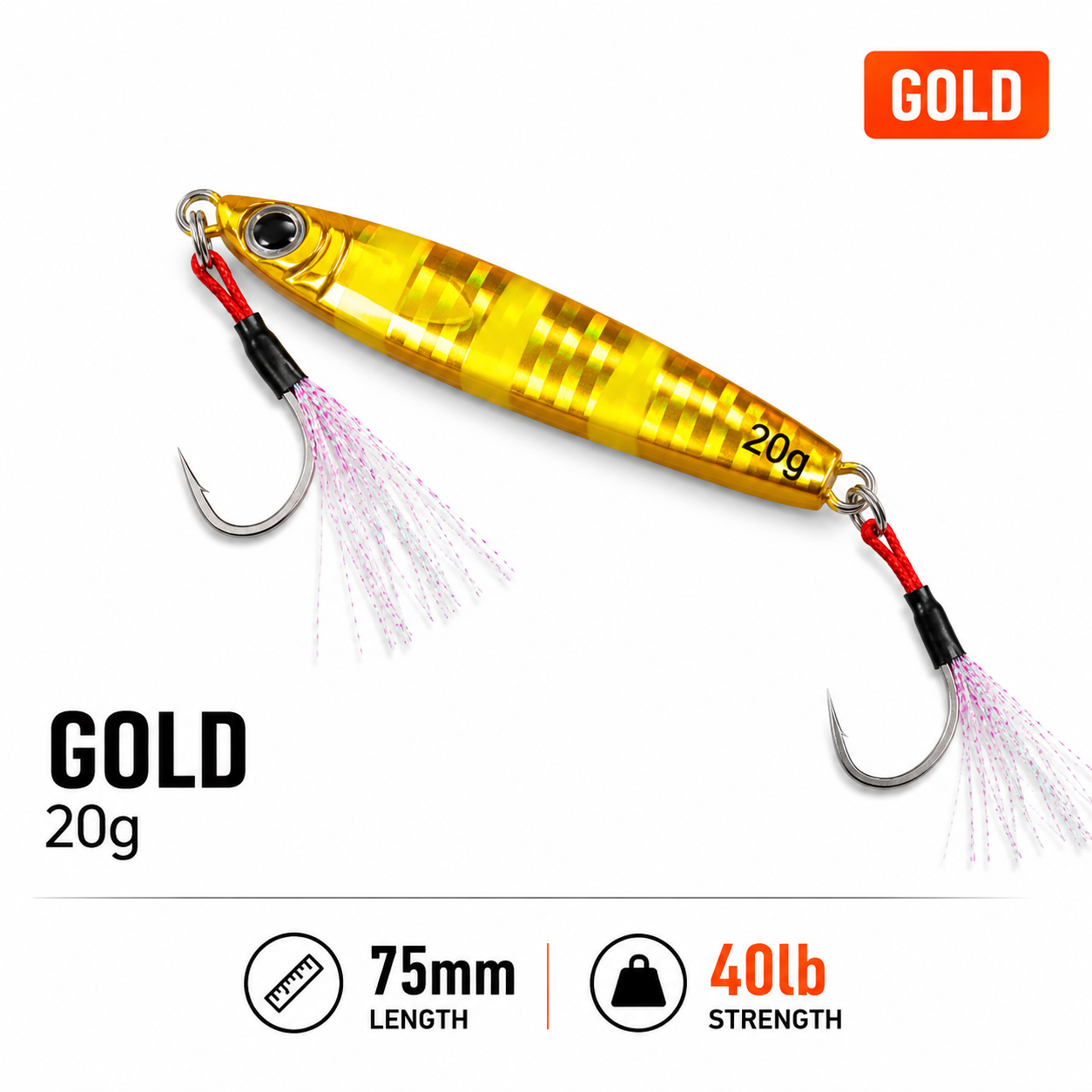 Shore Metal Jig LS003 Holographic Glow Lure — Strike Reef Saltwater Fishing