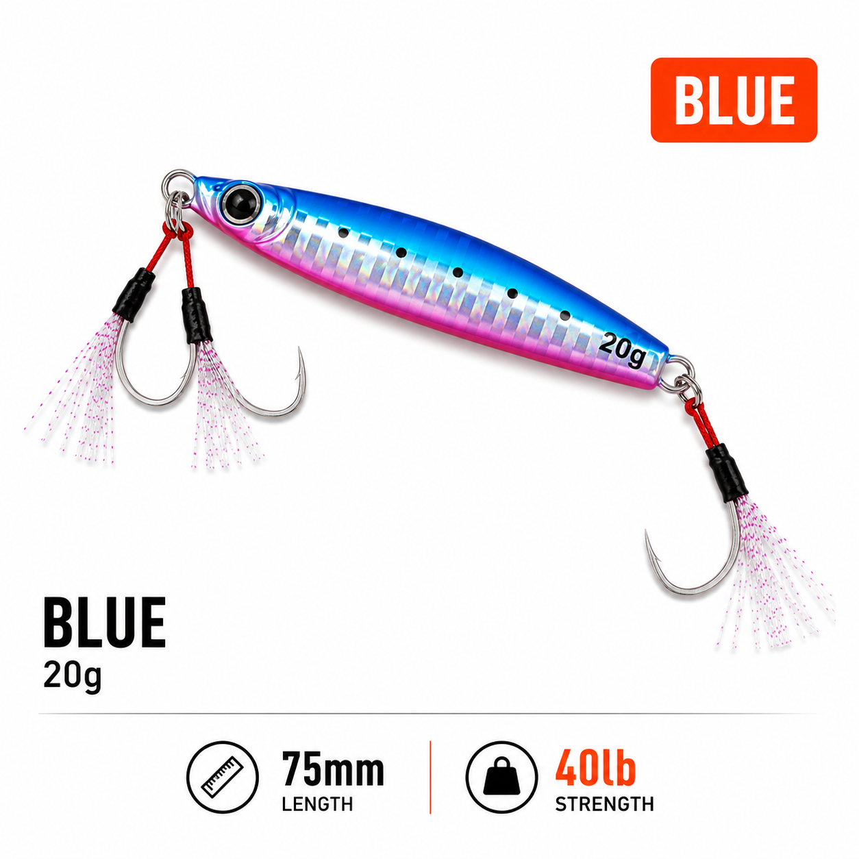 Shore Metal Jig LS003 Holographic Glow Lure — Strike Reef Saltwater Fishing