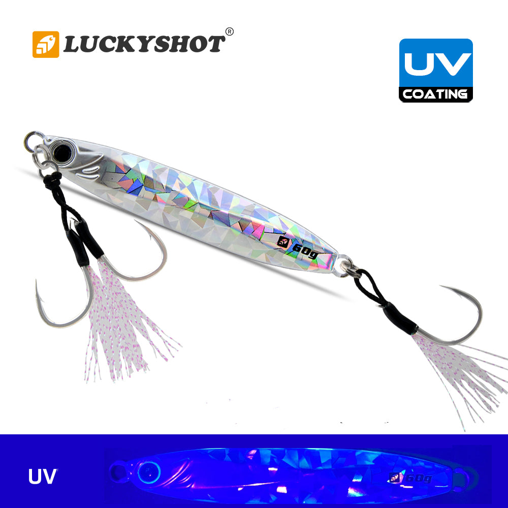 Shore Metal Jig LS001 Holographic Cracked Lure — Strike Reef Saltwater Fishing