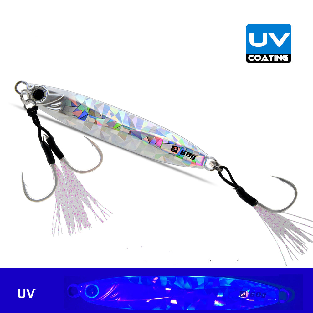 Shore Metal Jig LS001 Holographic Cracked Lure — Strike Reef Saltwater Fishing