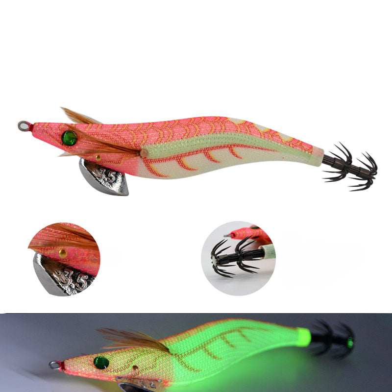 Squid Jig Egi LS099 Rattle & Glow Size 3.5 — Strike Reef Saltwater Fishing