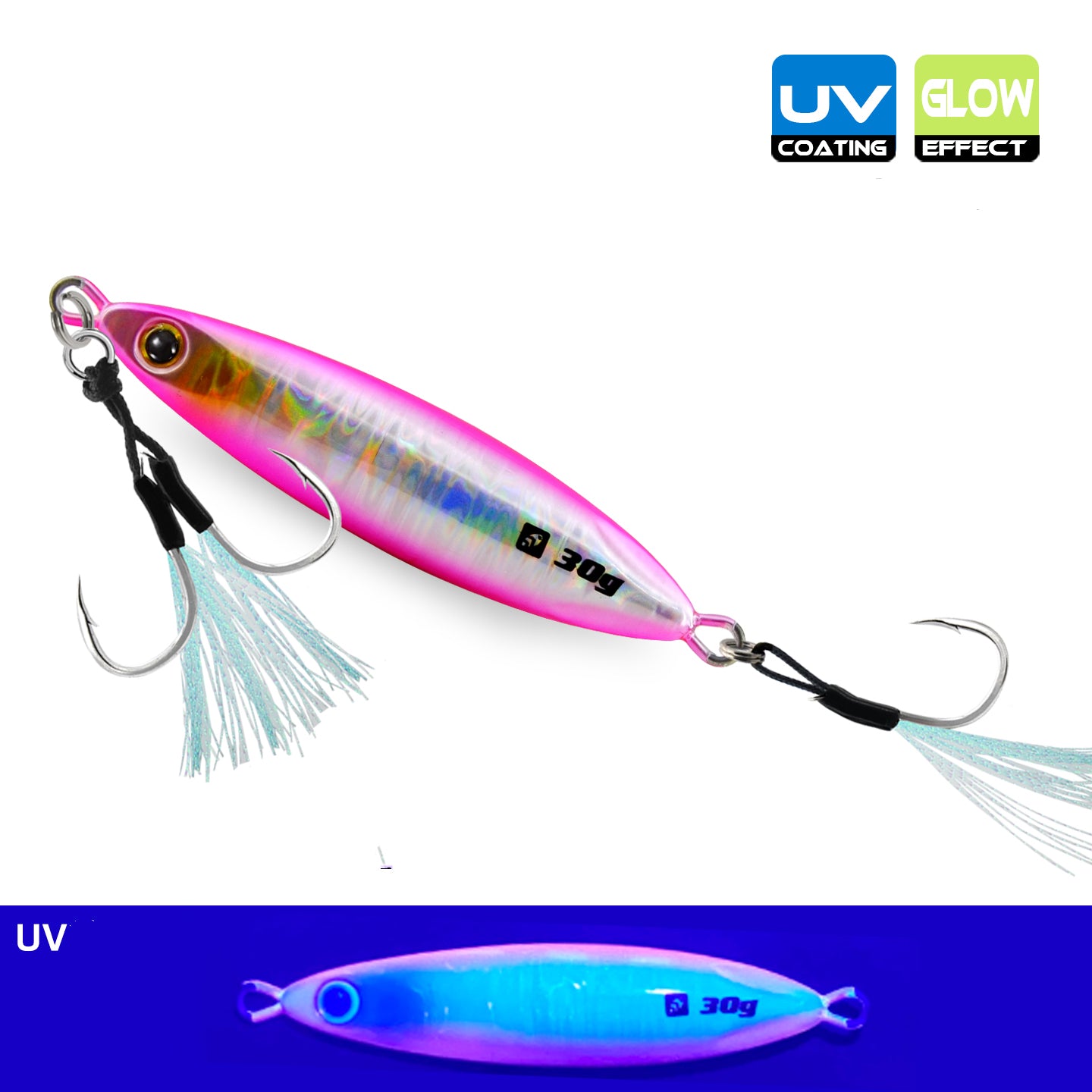 Slow Jigging Lure LS126 Glow UV Keimura 20g 30g 40g 60g — Strike Reef